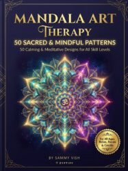 Mandala Art Therapy 50 Sacred and Mindful Patterns Printable PDF Book Front Cover by Sammy Vish Zyptify