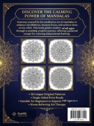 Mandala Art Therapy printable book back cover with clean ISBN barcode and Zyptify publishing imprint